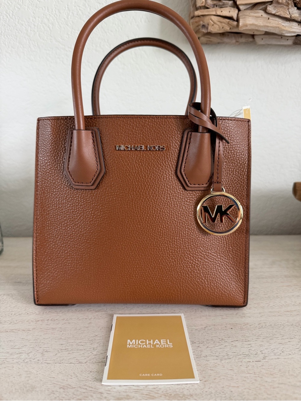 NWT Michael Kors Mercer Luggage Leather Crossbody